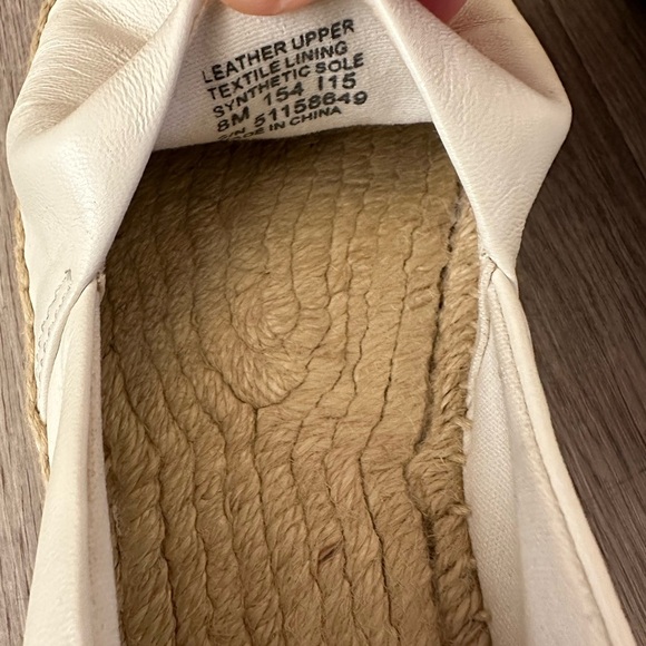 Tory Burch Leather Color Block Flat Espadrille Ivory Black Size 8 - Picture 7 of 9